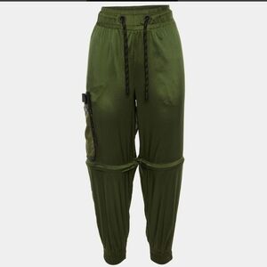 Fendi Dark Green Nylon Convertible Ripstop Track Pant